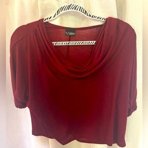 Daytrip red cowl neck crop top